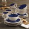 Atelier 16 Piece Granada Round Dinnerware Set, Blue 